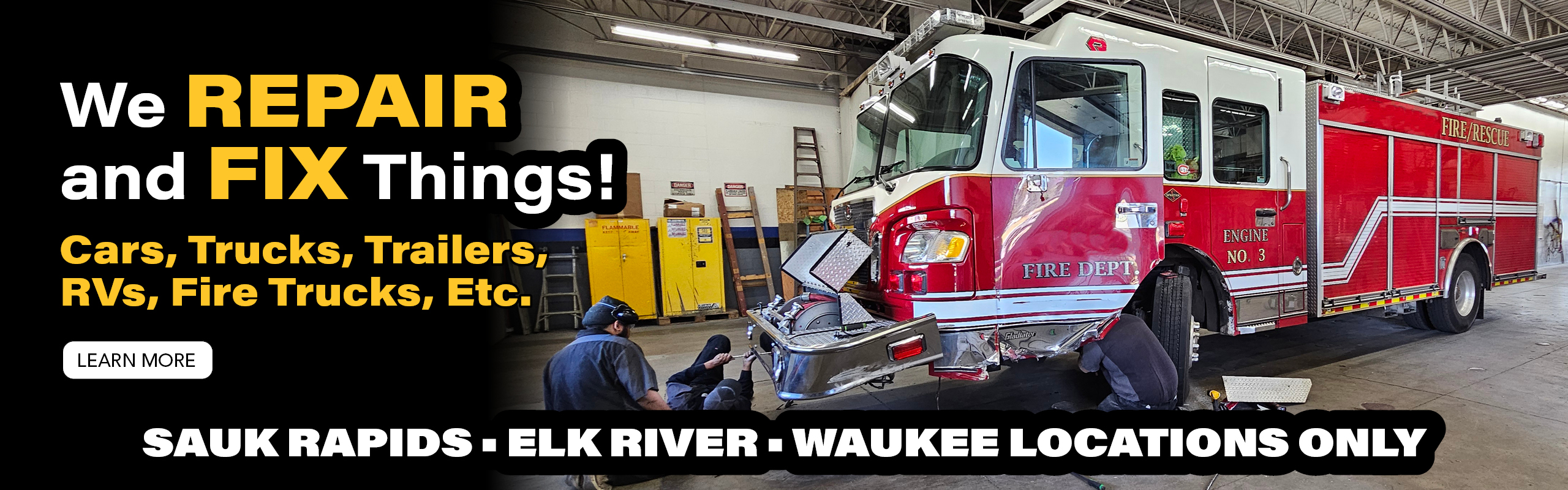 Body Shop/Collision Center in Elk River and Sauk Rapids, MN and Waukee, IA for cars, trucks, trailer…